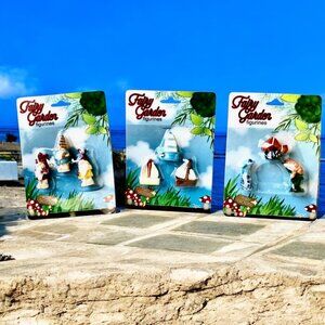Fairy Garden Miniatures Gnomes Sail Boats Fish Lot of 3 Packs NEW